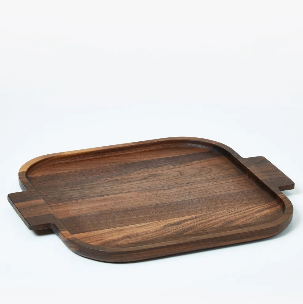 Hot Walnut Square Tray 37 x 31cm Trays | Get It In Time For Christmas