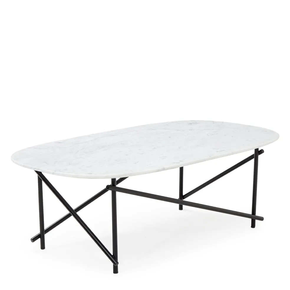 Online Workshop Coffee Table Carrara Marble Black Legs In Stock | Coffee & Side Tables