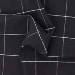 Clearance Woven Check Linen Napkin Black 45 x 45cm Napkins | Get It In Time For Christmas