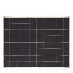 Store Woven Check Rectangular Placemat Black 40 x 30cm Placemats & Coasters | Table Settings