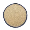 Hot Woven Round Placemat Blue & Natural 38cm Placemats & Coasters | Table Settings