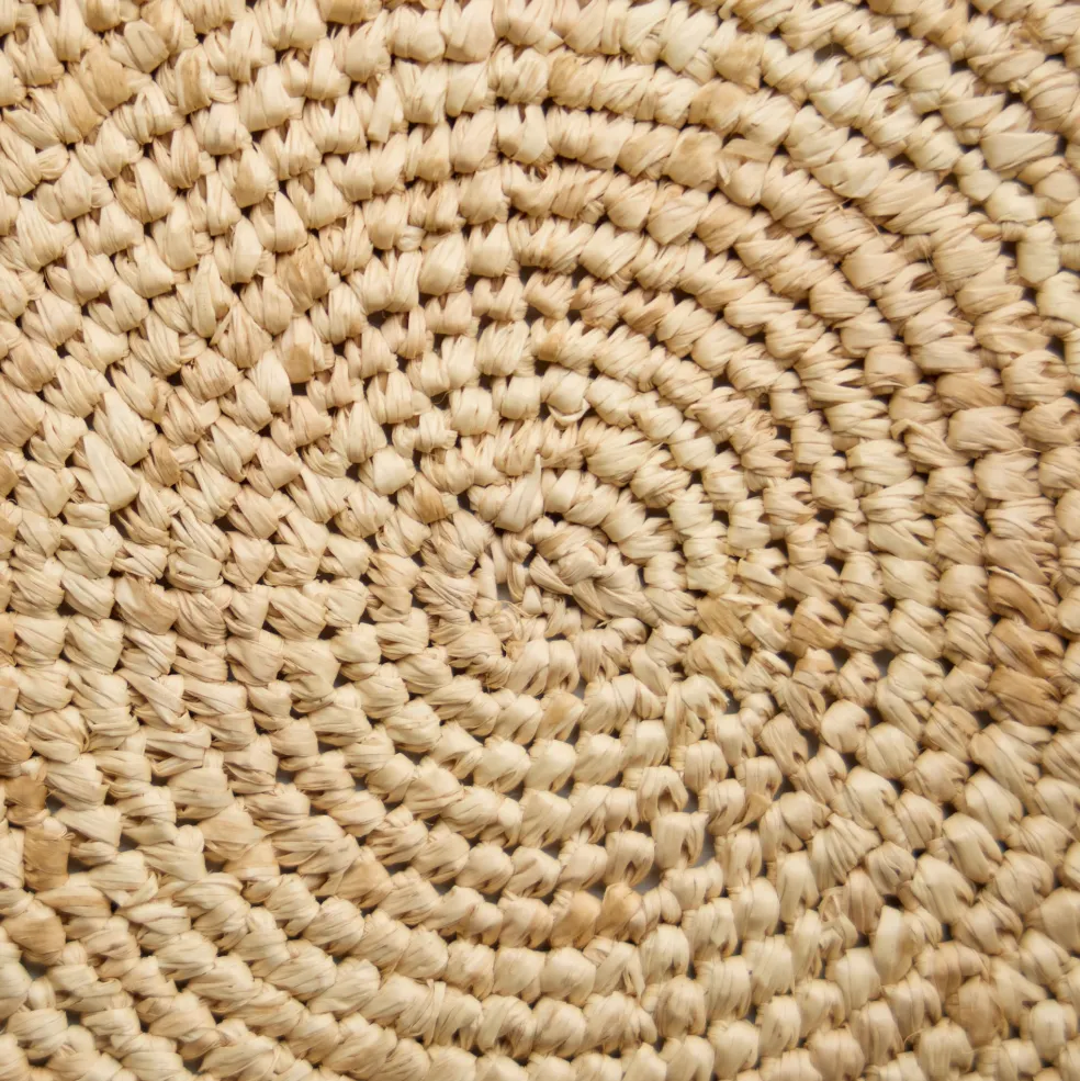 Hot Woven Round Placemat Blue & Natural 38cm Placemats & Coasters | Table Settings