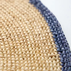 Hot Woven Round Placemat Blue & Natural 38cm Placemats & Coasters | Table Settings