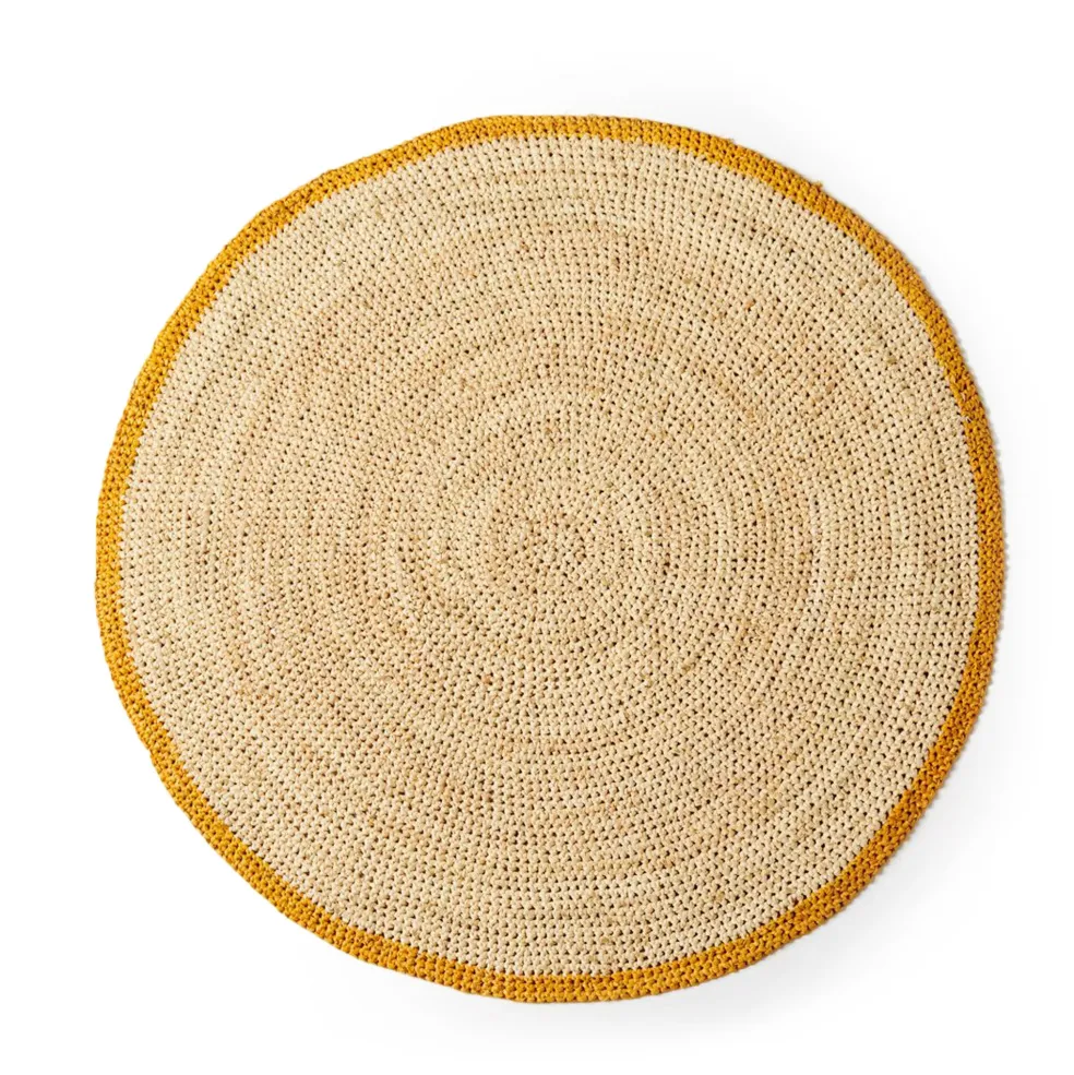 Best Woven Round Placemat Mustard & Natural 38cm Placemats & Coasters | Table Settings