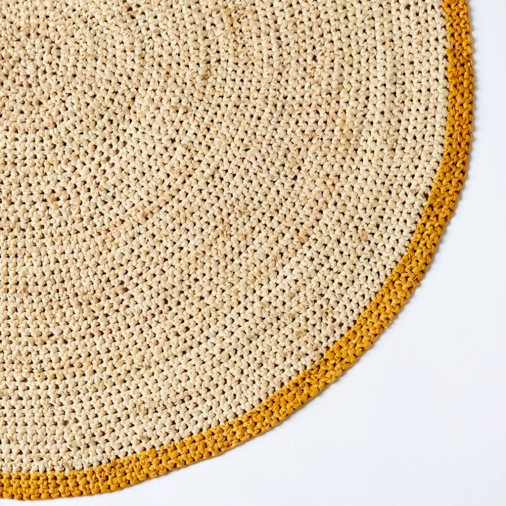 Best Woven Round Placemat Mustard & Natural 38cm Placemats & Coasters | Table Settings